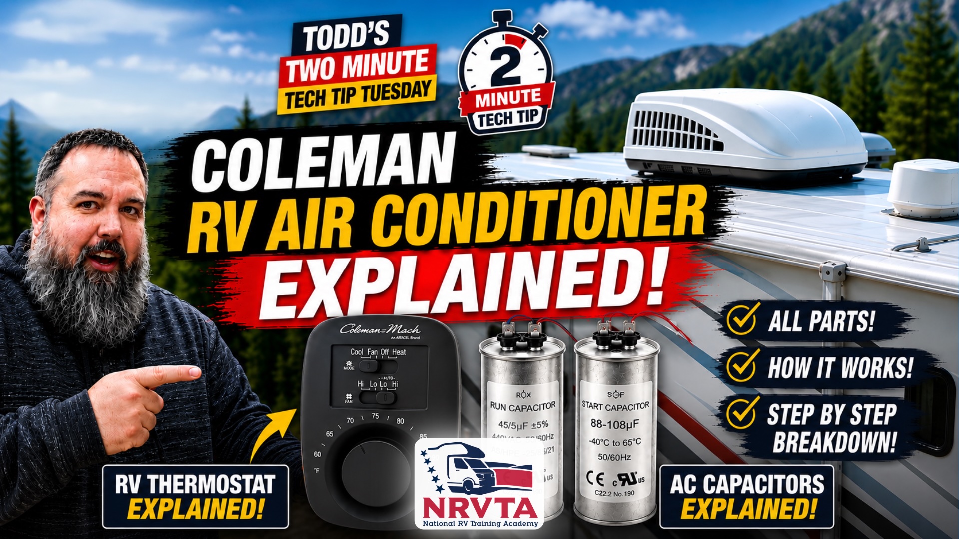 Featured image for “Coleman RV Air Conditioner Explained | AC Parts, Capacitors, Thermostats & Troubleshooting”
